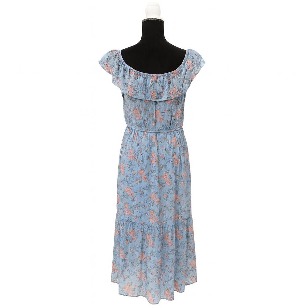 No Boundaries Blooming Ruffle Maxi Dress – Blue & Pink Floral Fantasy (Size XL) - Picture 2 of 6